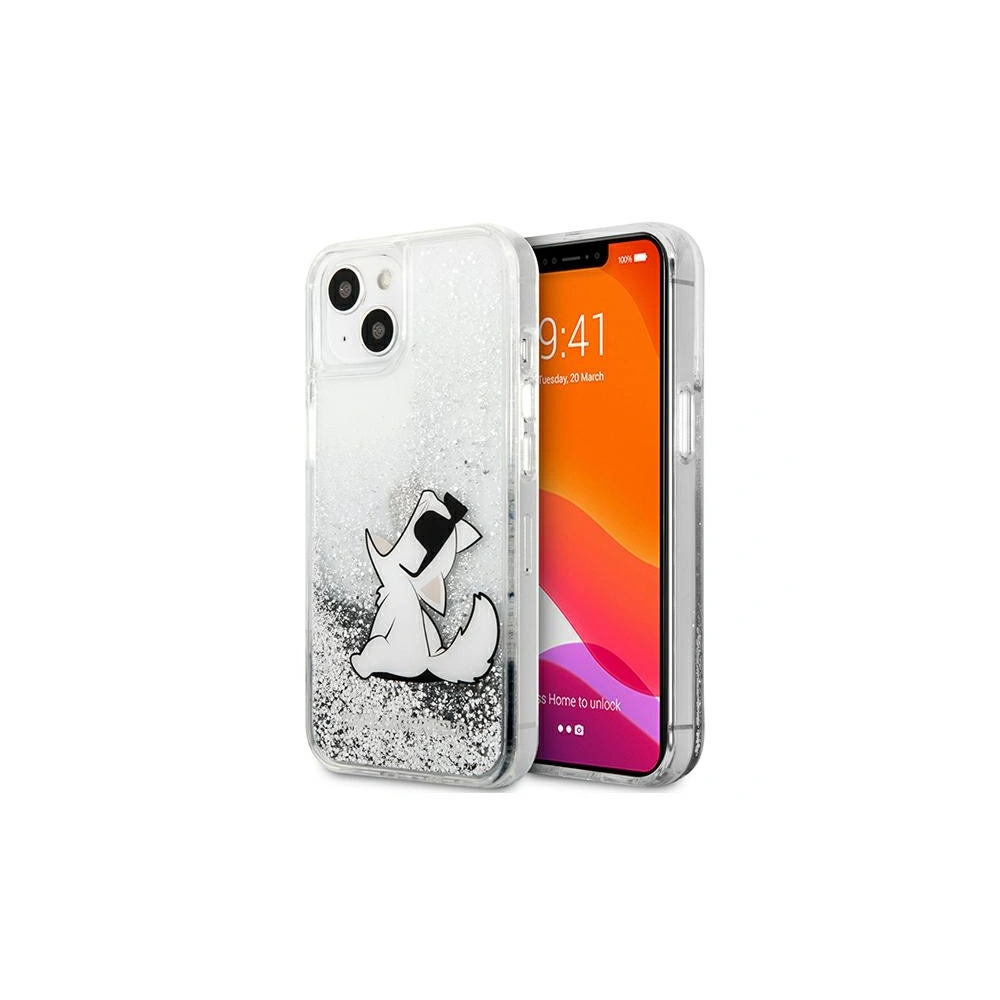 Hurtownia GSM - Etui Karl Lagerfeld KLHCP13SGCFS Apple iPhone 13 mini srebrny/silver hardcase Liquid Glitter Choupette Fun - KLD682SLV - {ean13} - Hurt