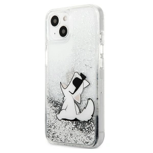 Karl Lagerfeld KLHCP13SGCFS Apple iPhone 13 mini silver hardcase Liquid Glitter Choupette Fun