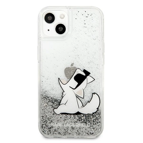 Etui Karl Lagerfeld KLHCP13SGCFS Apple iPhone 13 mini srebrny/silver hardcase Liquid Glitter Choupette Fun