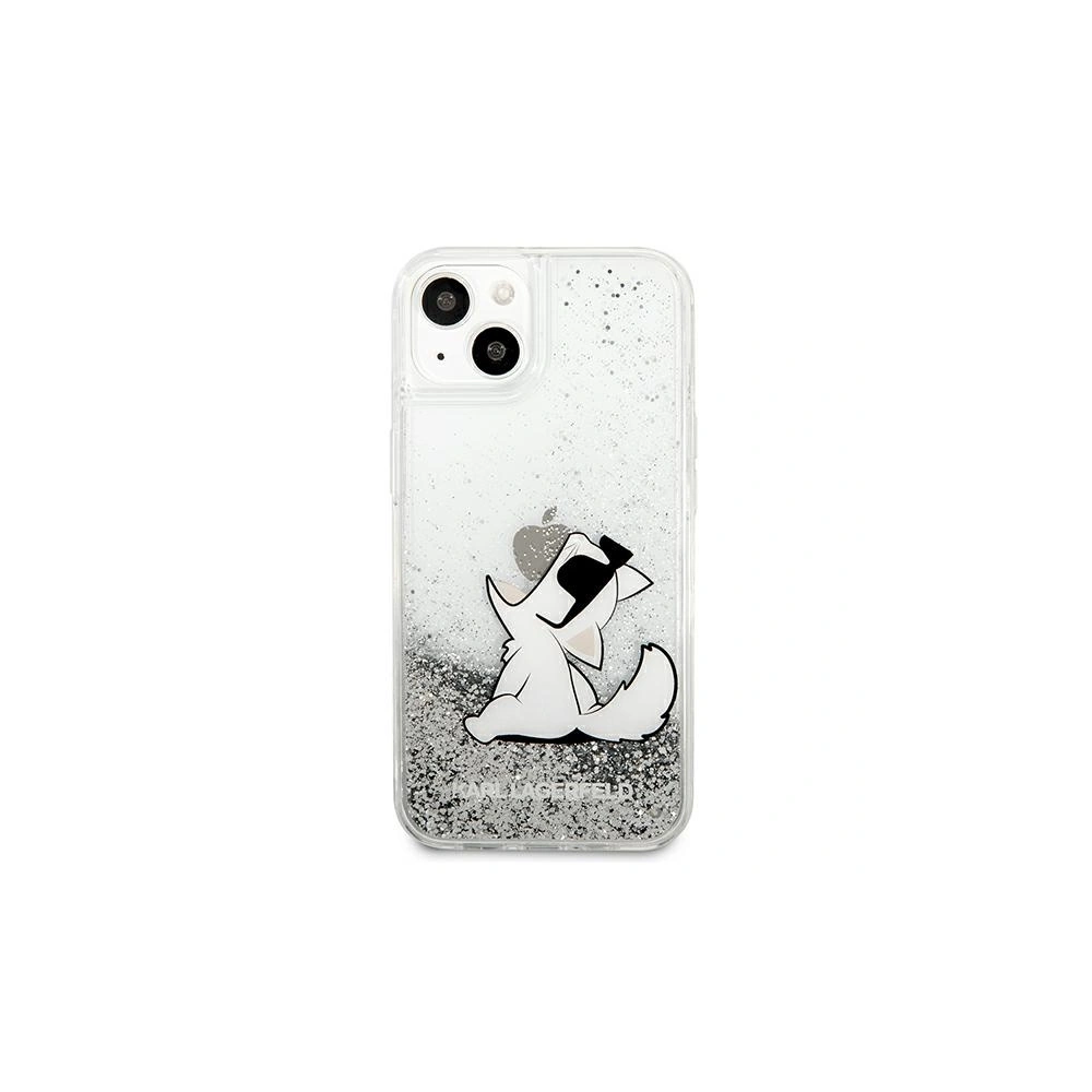 Wholesale Karl Lagerfeld KLHCP13SGCFS Apple iPhone 13 mini silver hardcase Liquid Glitter Choupette Fun - KLD682SLV - {ean13} - Hurt