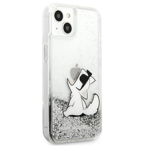 Etui Karl Lagerfeld KLHCP13SGCFS Apple iPhone 13 mini srebrny/silver hardcase Liquid Glitter Choupette Fun