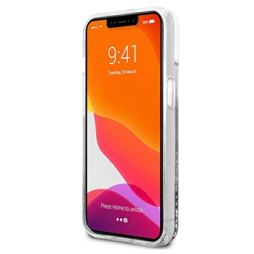 Etui Karl Lagerfeld KLHCP13SGCFS Apple iPhone 13 mini srebrny/silver hardcase Liquid Glitter Choupette Fun