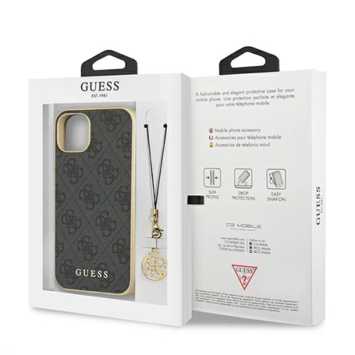Etui Guess GUHCP13SGF4GGR Apple iPhone 13 mini szary/grey hardcase 4G Charms Collection