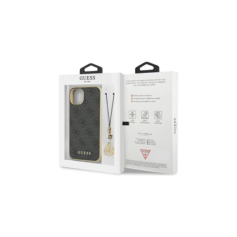 Hurtownia GSM - Etui Guess GUHCP13SGF4GGR Apple iPhone 13 mini szary/grey hardcase 4G Charms Collection - GUE1325GRY - {ean13} - Hurt
