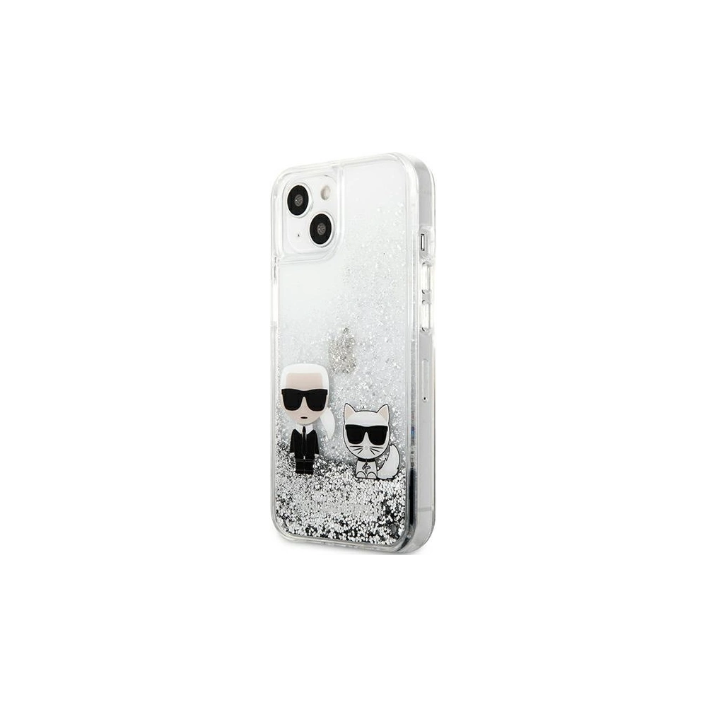 Wholesale Karl Lagerfeld KLHCP13SGKCS Apple iPhone 13 mini silver hardcase Liquid Glitter Karl&Choupette - KLD683SLV - {ean13} - Hurt