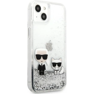 Etui Karl Lagerfeld KLHCP13SGKCS Apple iPhone 13 mini srebrny/silver hardcase Liquid Glitter Karl&Choupette