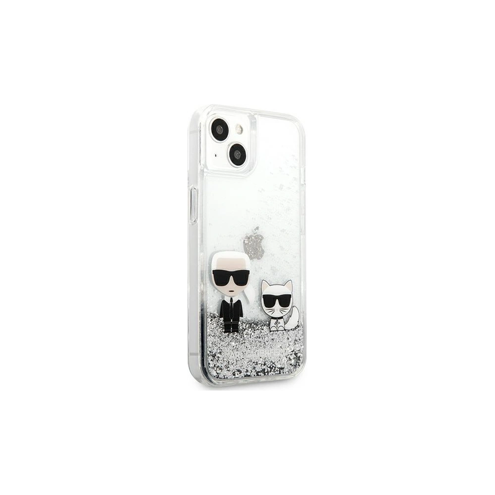 Hurtownia GSM - Etui Karl Lagerfeld KLHCP13SGKCS Apple iPhone 13 mini srebrny/silver hardcase Liquid Glitter Karl&Choupette - KLD683SLV - {ean13} - Hurt
