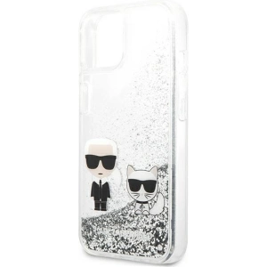 Etui Karl Lagerfeld KLHCP13SGKCS Apple iPhone 13 mini srebrny/silver hardcase Liquid Glitter Karl&Choupette