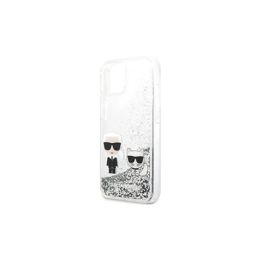 Hurtownia GSM - Etui Karl Lagerfeld KLHCP13SGKCS Apple iPhone 13 mini srebrny/silver hardcase Liquid Glitter Karl&Choupette - KLD683SLV - {ean13} - Hurt