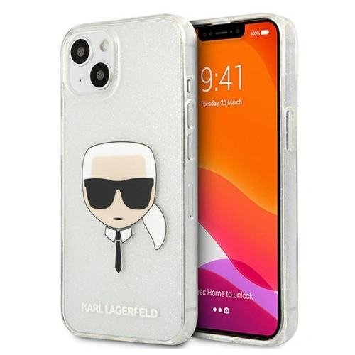 Etui Karl Lagerfeld KLHCP13SKHTUGLS Apple iPhone 13 mini srebrny/silver hardcase Glitter Karl`s Head