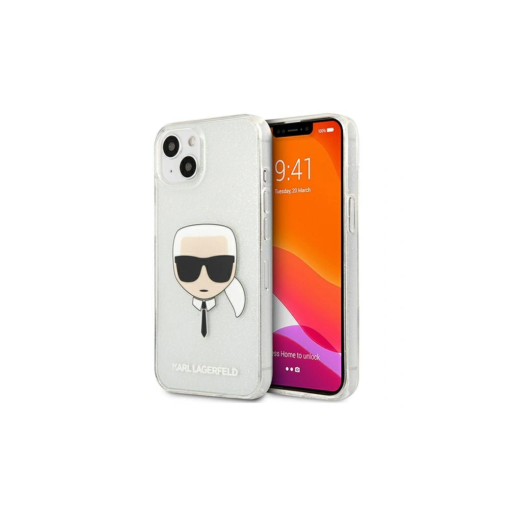 Hurtownia GSM - Etui Karl Lagerfeld KLHCP13SKHTUGLS Apple iPhone 13 mini stříbrný/silver hardcase Glitter Karl`s Head - KLD684SLV - {ean13} - Hurt