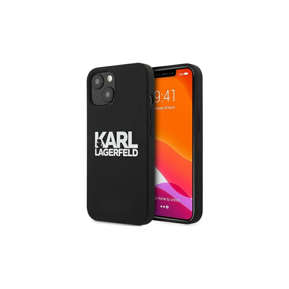 Wholesale Karl Lagerfeld KLHCP13SSLKLRBK Apple iPhone 13 mini Silicone Stack Logo black - KLD686BLK - {ean13} - Hurt