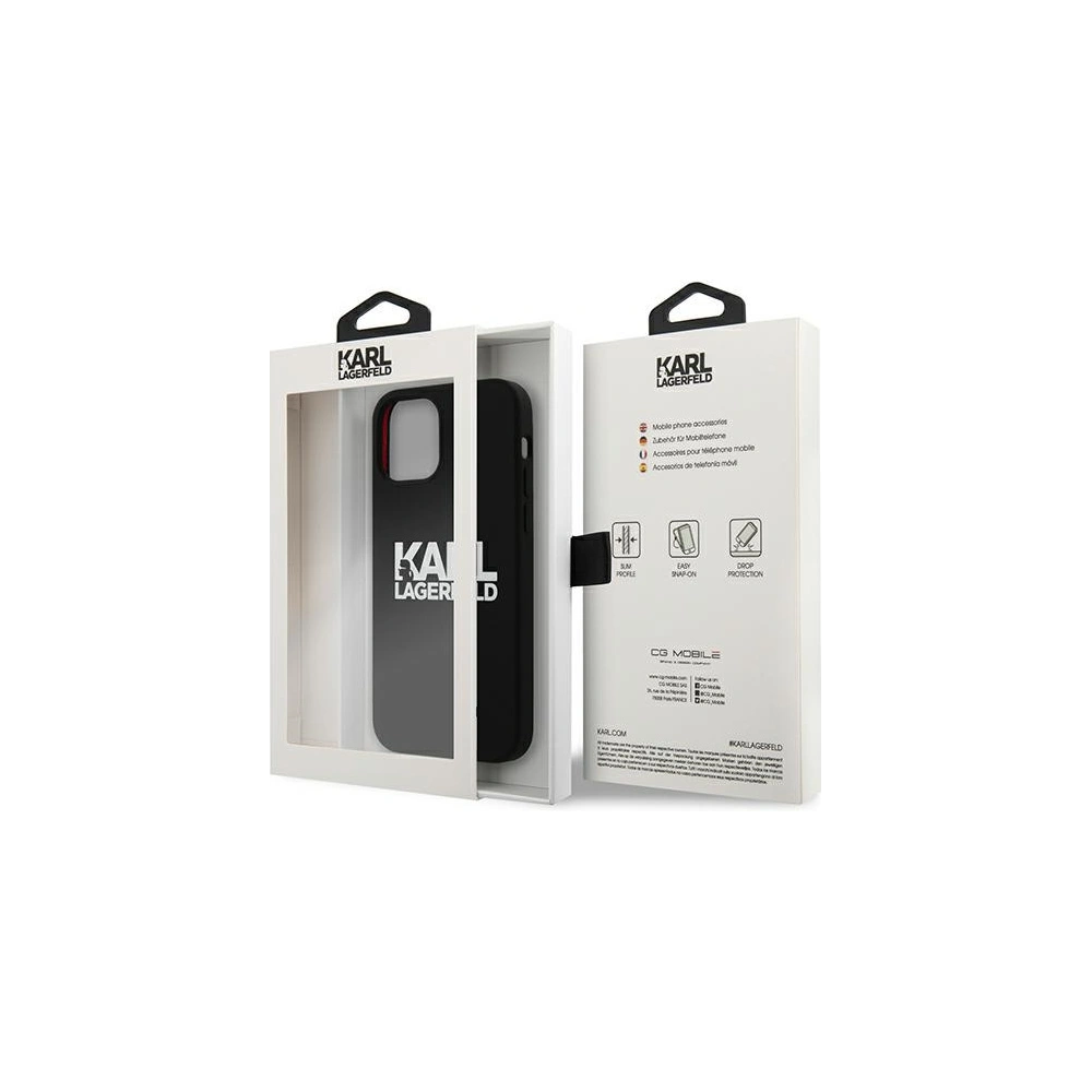 Hurtownia GSM - Case Karl Lagerfeld KLHCP13SSLKLRBK Apple iPhone 13 mini Silikon Stapel-Logo schwarz/black - KLD686BLK - {ean13} - Hurt