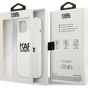 Hurtownia GSM - Case Karl Lagerfeld KLHCP13SSLKLWH Apple iPhone 13 mini Silikon Stapel-Logo weiß/white - KLD687WHT - {ean13} - Hurt
