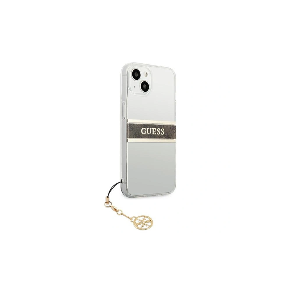 Hurtownia GSM - Etui Guess GUHCP13SKB4GBR Apple iPhone 13 mini Transparent hardcase 4G Brown Strap Charm - GUE1327CL - {ean13} - Hurt