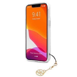 Hurtownia GSM - Case Guess GUHCP13SKB4GBR Apple iPhone 13 mini Transparent Hardcase 4G Brauner Strap Charm - GUE1327CL - {ean13} - Hurt