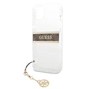 Hurtownia GSM - Case Guess GUHCP13SKB4GBR Apple iPhone 13 mini Transparent Hardcase 4G Brauner Strap Charm - GUE1327CL - {ean13} - Hurt