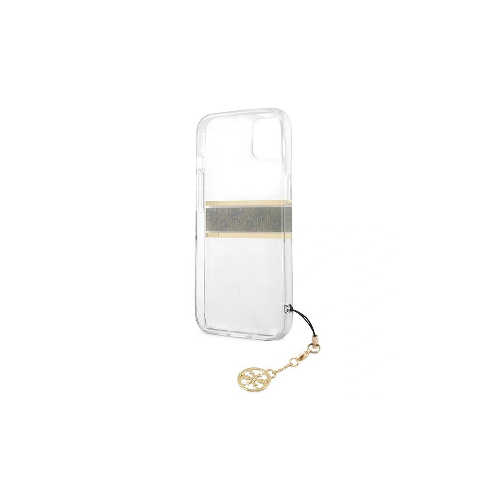 Hurtownia GSM - Etui Guess GUHCP13SKB4GBR Apple iPhone 13 mini Transparent hardcase 4G Brown Strap Charm - GUE1327CL - {ean13} - Hurt