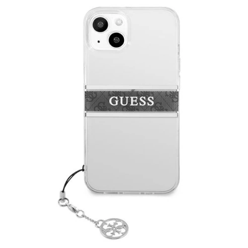 Etui Guess GUHCP13SKB4GGR Apple iPhone 13 mini Transparent hardcase 4G Grey Strap Charm