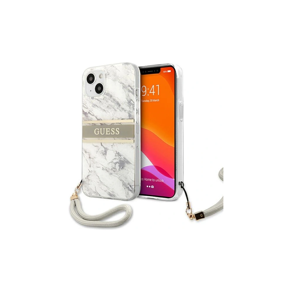 Hurtownia GSM - Etui Guess GUHCP13SKMABGR Apple iPhone 13 mini šedé/grey hardcase Marble Strap Collection - GUE1329GRY - {ean13} - Hurt