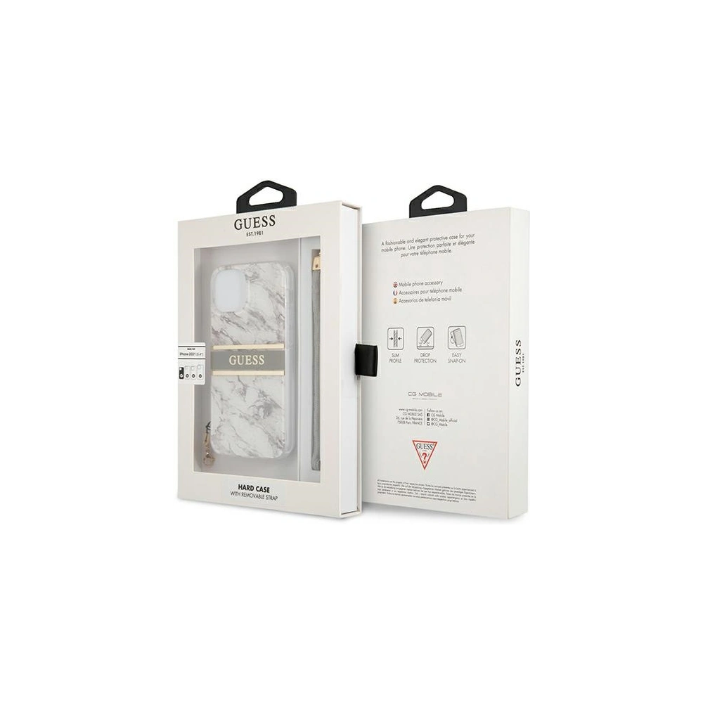 Hurtownia GSM - Etui Guess GUHCP13SKMABGR Apple iPhone 13 mini šedé/grey hardcase Marble Strap Collection - GUE1329GRY - {ean13} - Hurt