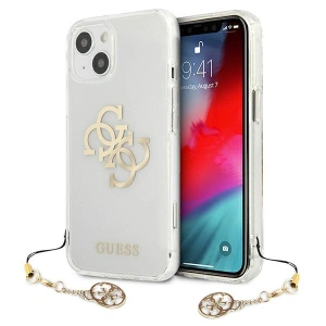 Etui Guess GUHCP13SKS4GGO Apple iPhone 13 mini Transparent hardcase 4G Gold Charms Collection