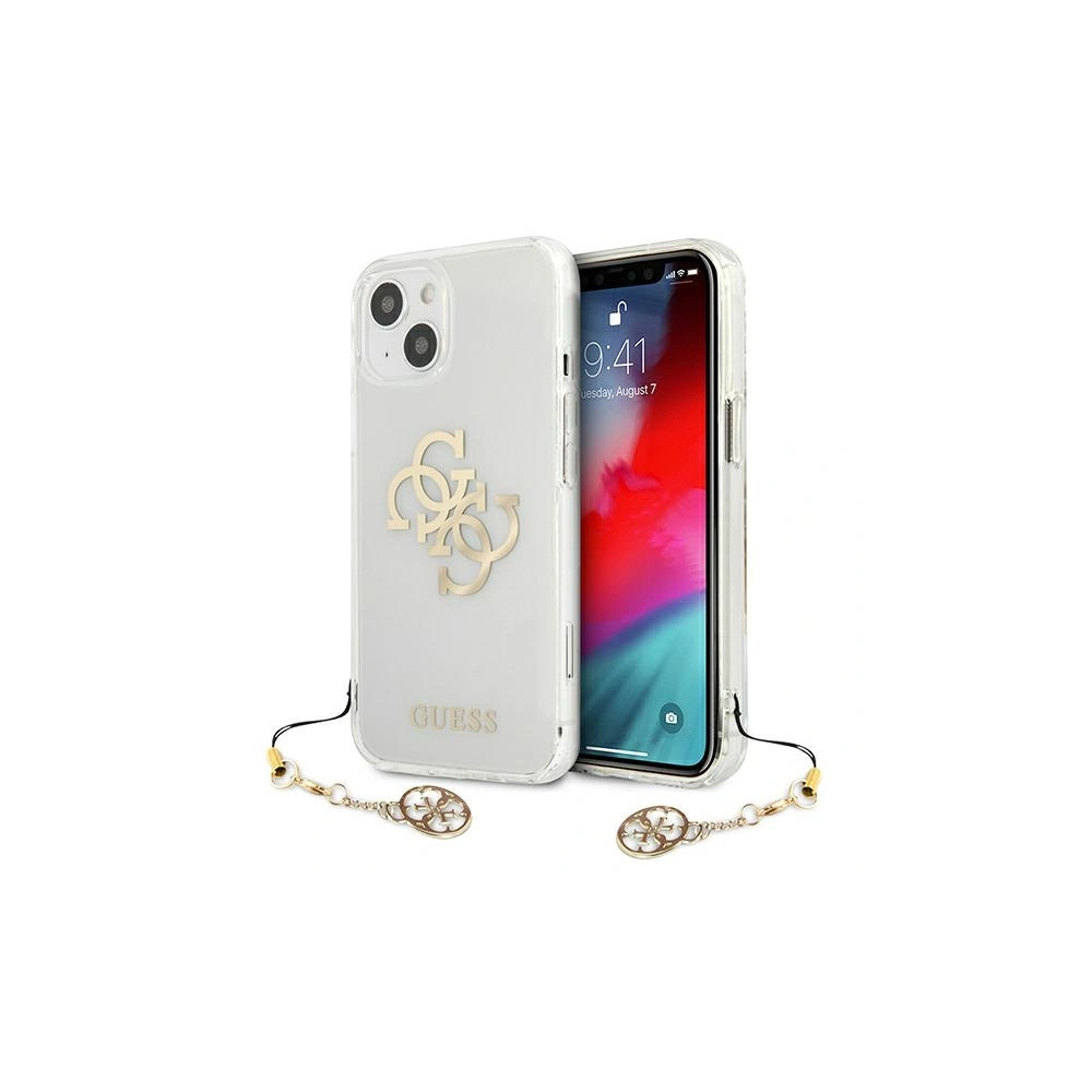 Wholesale Guess GUHCP13SKS4GGO Apple iPhone 13 mini Transparent hardcase 4G Gold Charms Collection - GUE1330CL - {ean13} - Hurt