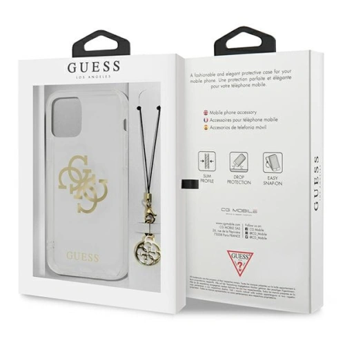 Etui Guess GUHCP13SKS4GGO Apple iPhone 13 mini Transparent hardcase 4G Gold Charms Collection