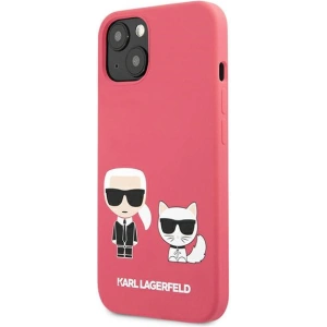 Karl Lagerfeld KLHCP13SSSKCP Apple iPhone 13 mini hardcase pink Silicone Karl & Choupette