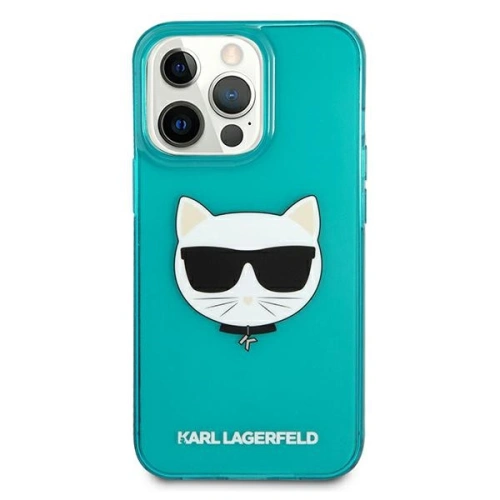 Etui Karl Lagerfeld KLHCP13XCHTRB Apple iPhone 13 Pro Max niebieski/blue hardcase Glitter Choupette Fluo