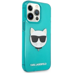 Etui Karl Lagerfeld KLHCP13XCHTRB Apple iPhone 13 Pro Max niebieski/blue hardcase Glitter Choupette Fluo
