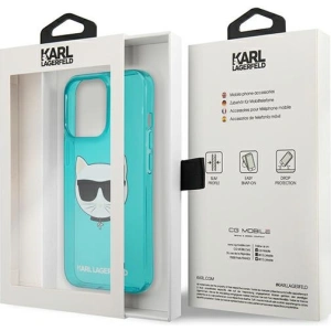 Etui Karl Lagerfeld KLHCP13XCHTRB Apple iPhone 13 Pro Max niebieski/blue hardcase Glitter Choupette Fluo