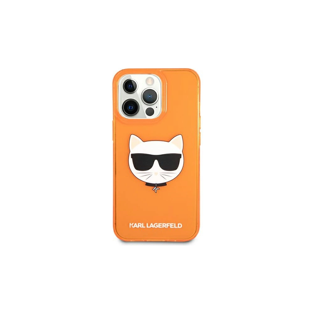 Hurtownia GSM - Etui Karl Lagerfeld KLHCP13XCHTRO Apple iPhone 13 Pro Max pomarańczowy/orange hardcase Glitter Choupette Fluo - KLD691ORG - {ean13} - Hurt
