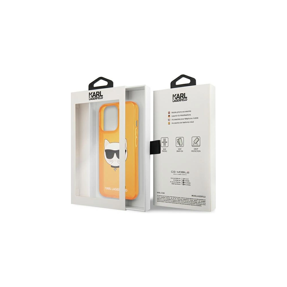 Hurtownia GSM - Etui Karl Lagerfeld KLHCP13XCHTRO Apple iPhone 13 Pro Max pomarańczowy/orange hardcase Glitter Choupette Fluo - KLD691ORG - {ean13} - Hurt