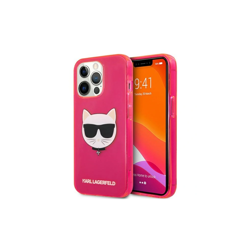 Hurtownia GSM - Etui Karl Lagerfeld KLHCP13XCHTRP Apple iPhone 13 Pro Max różowy/pink hardcase Glitter Choupette Fluo - KLD692PNK - {ean13} - Hurt