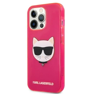 Etui Karl Lagerfeld KLHCP13XCHTRP Apple iPhone 13 Pro Max różowy/pink hardcase Glitter Choupette Fluo