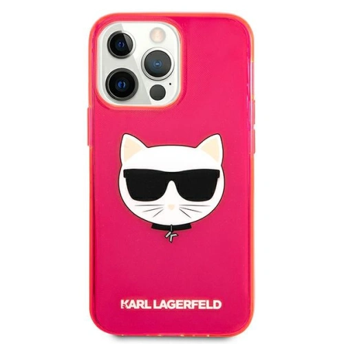 Etui Karl Lagerfeld KLHCP13XCHTRP Apple iPhone 13 Pro Max różowy/pink hardcase Glitter Choupette Fluo