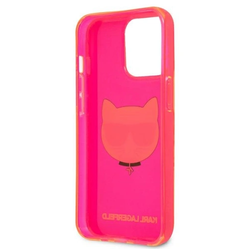 Etui Karl Lagerfeld KLHCP13XCHTRP Apple iPhone 13 Pro Max różowy/pink hardcase Glitter Choupette Fluo