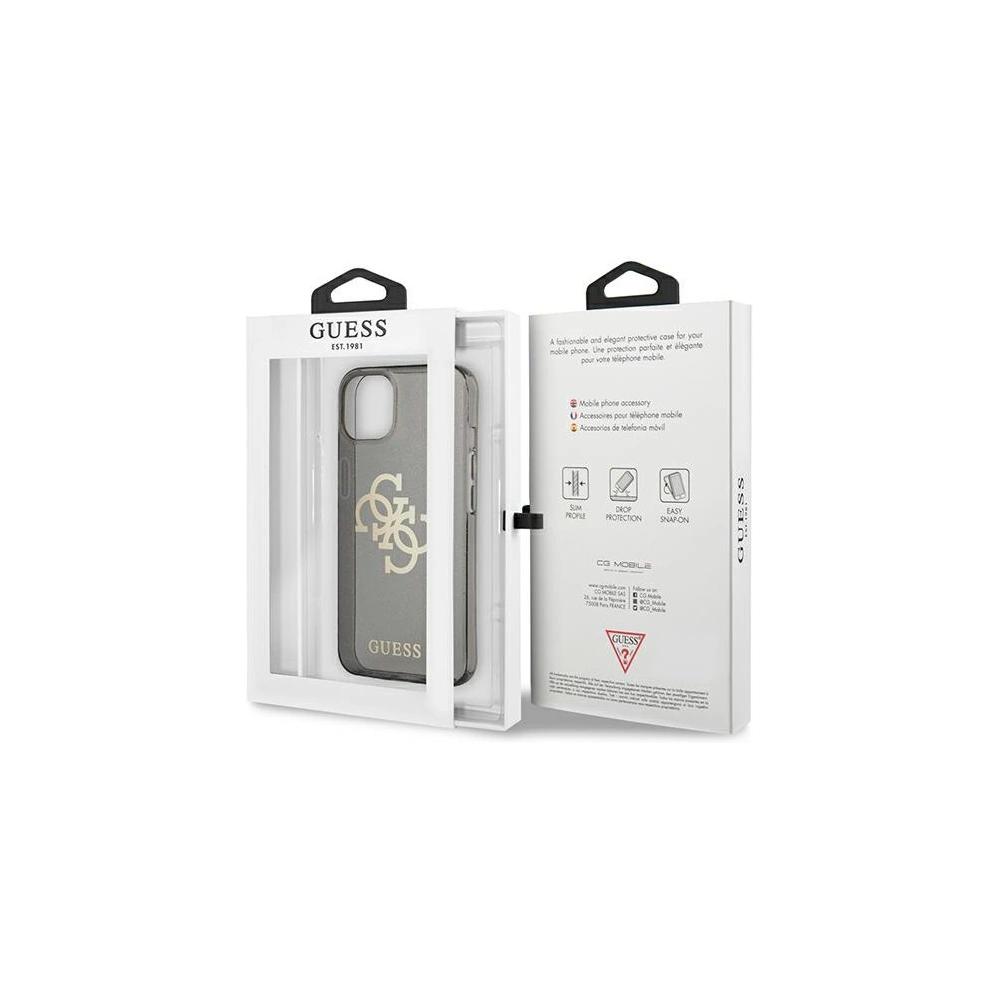 Wholesale Guess GUHCP13SPCUGL4GBK Apple iPhone 13 mini black hard case Glitter 4G Big Logo - GUE1331BLK - {ean13} - Hurt