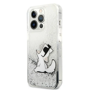 Etui Karl Lagerfeld KLHCP13XGCFS Apple iPhone 13 Pro Max srebrny/silver hardcase Liquid Glitter Choupette Fun