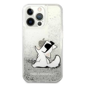 Etui Karl Lagerfeld KLHCP13XGCFS Apple iPhone 13 Pro Max srebrny/silver hardcase Liquid Glitter Choupette Fun