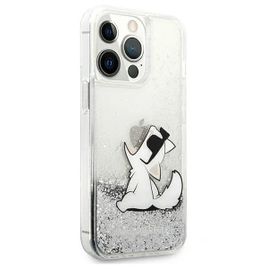 Etui Karl Lagerfeld KLHCP13XGCFS Apple iPhone 13 Pro Max srebrny/silver hardcase Liquid Glitter Choupette Fun