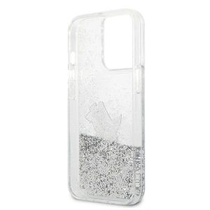 Etui Karl Lagerfeld KLHCP13XGCFS Apple iPhone 13 Pro Max srebrny/silver hardcase Liquid Glitter Choupette Fun