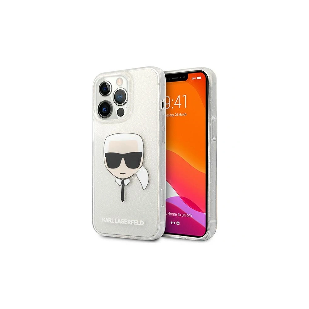 Hurtownia GSM - Etui Karl Lagerfeld KLHCP13XKHTUGLS Apple iPhone 13 Pro Max srebrny/silver hardcase Glitter Karl`s Head - KLD695SLV - {ean13} - Hurt