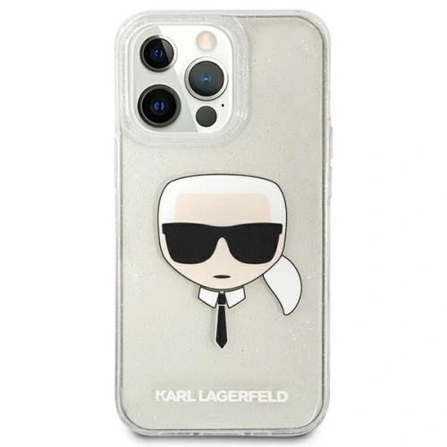 Etui Karl Lagerfeld KLHCP13XKHTUGLS Apple iPhone 13 Pro Max srebrny/silver hardcase Glitter Karl`s Head