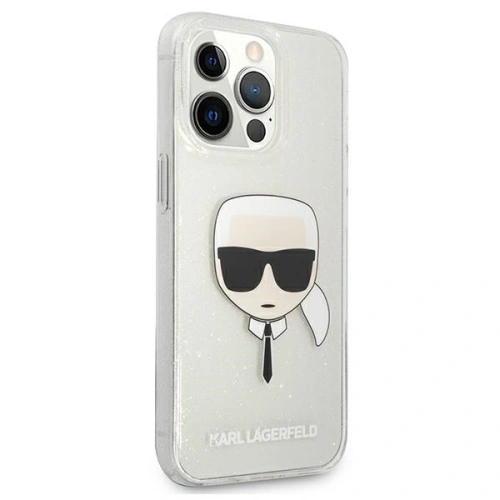 Etui Karl Lagerfeld KLHCP13XKHTUGLS Apple iPhone 13 Pro Max srebrny/silver hardcase Glitter Karl`s Head