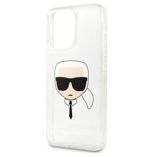 Etui Karl Lagerfeld KLHCP13XKHTUGLS Apple iPhone 13 Pro Max srebrny/silver hardcase Glitter Karl`s Head