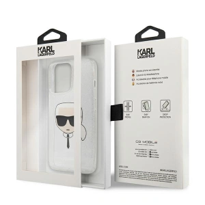 Etui Karl Lagerfeld KLHCP13XKHTUGLS Apple iPhone 13 Pro Max srebrny/silver hardcase Glitter Karl`s Head