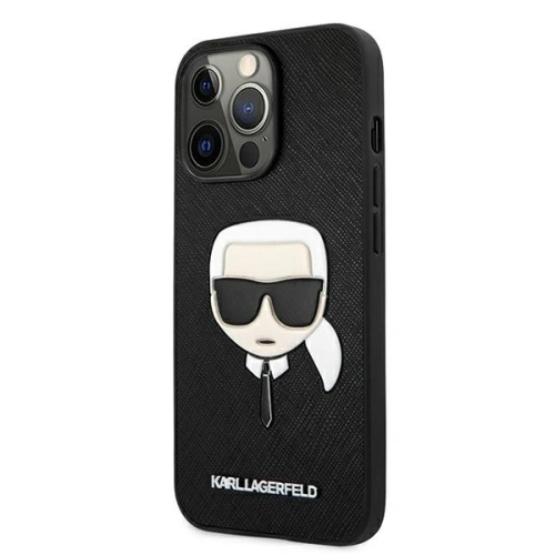 Etui Karl Lagerfeld KLHCP13XSAKHBK Apple iPhone 13 Pro Max czarny/black hardcase Saffiano Ikonik Karl`s Head