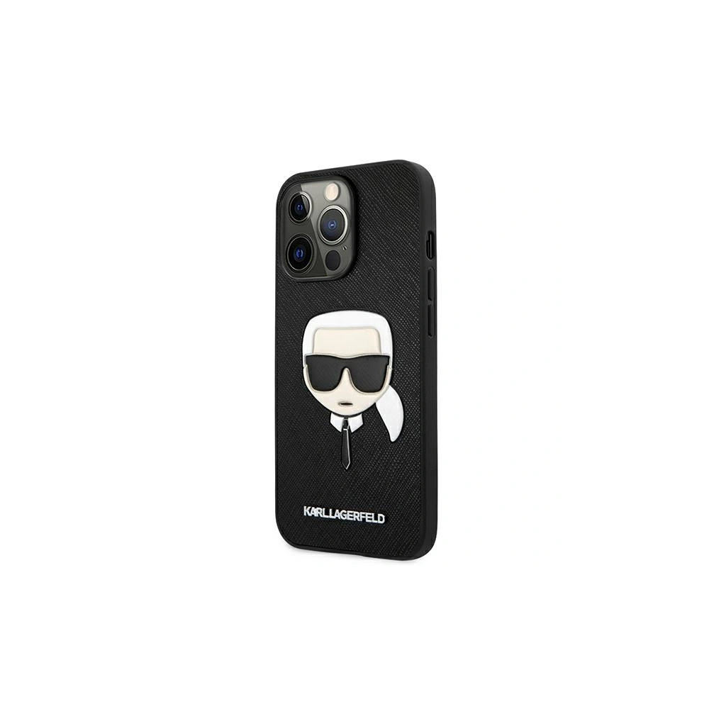 Hurtownia GSM - Etui Karl Lagerfeld KLHCP13XSAKHBK Apple iPhone 13 Pro Max czarny/black hardcase Saffiano Ikonik Karl`s Head - KLD696BLK - {ean13} - Hurt
